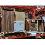 3 PIECE BRAND NEW MIXED BATHROOM LOT CONTAINING 1 X FLOOR STANDING WALNUT COLOUR WC UNIT ( W 45 CM X