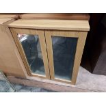 10 X BRAND NEW DENDAI WALL HUNG 2 DOOR MIRROR CABINET IN NATURAL OAK - IN 10 BOXES