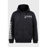 7 X BRAND NEW DISSIDENT LUXURY HOODY IN BLACK SIZES 3 SMALL , 4 LARGE RRP £39.99 TOTAL £279.93