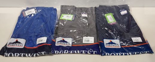 55 X PIECE BRAND NEW MIXED PORTWEST WORKMAN'S TROUSERS THIS INCLUDES 33 TRADESMAN HOLSTER TROUSERS