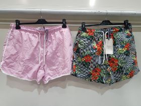 15 PIECE BRAND NEW MIXED BRAVE SOUL MENS SHORTS LOT TO INCLUDE HAWAIIAN SHORTS AND PINK SHORTS IN