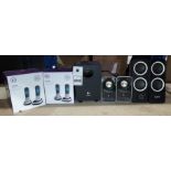 5 PIECE MIXED LOT CONTAINING 2 X BRAND NEW (BT2200) SET OF 2 HAND SET HOUSE PHONES / 1 X LOGITECH