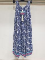 12 X BRAND NEW PISTACHIO BLUE PAISLEY PRINT V NECK LONG SUMMER DRESS SIZE SMALL RRP £24.99 TOTAL £