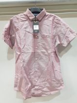 12 X BRAND NEW DESIGNER THREADBARE SHIRTS IN OXFORD PINK IN MEDIUM RRP £29.99 EACH TOTAL £359.88