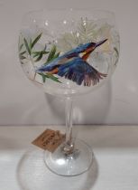 48 X BRAND NEW KINGFISHER COPA GIN GLASSES WITH BIRD AND TWIGS DESIGN - IN 4 BOXES