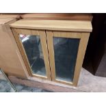 9 X BRAND NEW DENDAI WALL HUNG 2 DOOR MIRROR CABINET IN NATURAL OAK - IN 9 BOXES