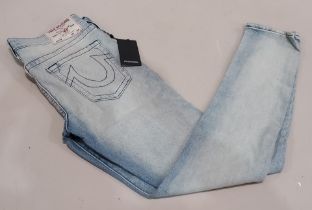 5 X BRAND NEW TRUE RELIGION TONY SKINNY VINTAGE BLUE DENIM JEANS SIZE 34W - RRP£129 EACH