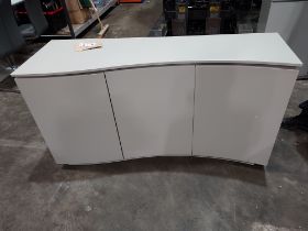 1 X LAZZARO CURVED SIDEBOARD IN GREY WITH LED STRIP LIGHTS - NO BOX ( L 150 / W 50 / H 81 CM ) (