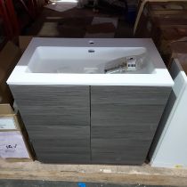 1 X BRAND NEW ELATION CAVALIER 750 2 DOOR FLOOR STANDING VANITY UNIT IN DARK AVOLA GREY COLOUR