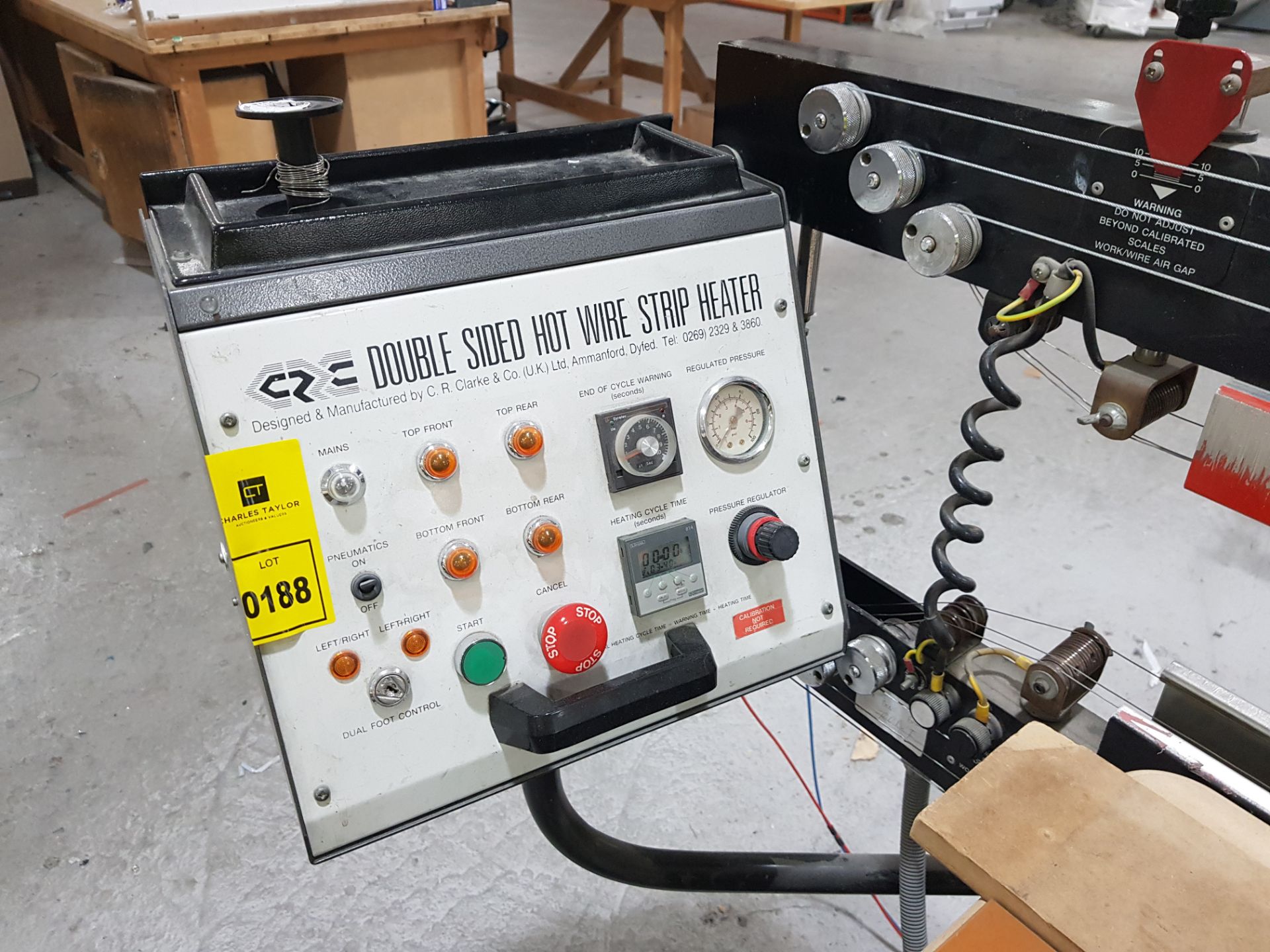 C R CLARKE THERMOBOND 2000 84 INCH DOUBLE SIDED HOT WIRE STRIP HEATER, DIGITAL CONTROL, PEDAL - Image 4 of 5