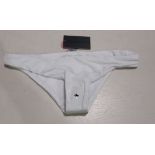 100 X BRAND NEW SOUTH BEACH MIX AND MATCH HIPSTER BIKINI BOTTOMS - ALL IN WHITE - ALL IN SIZE 14