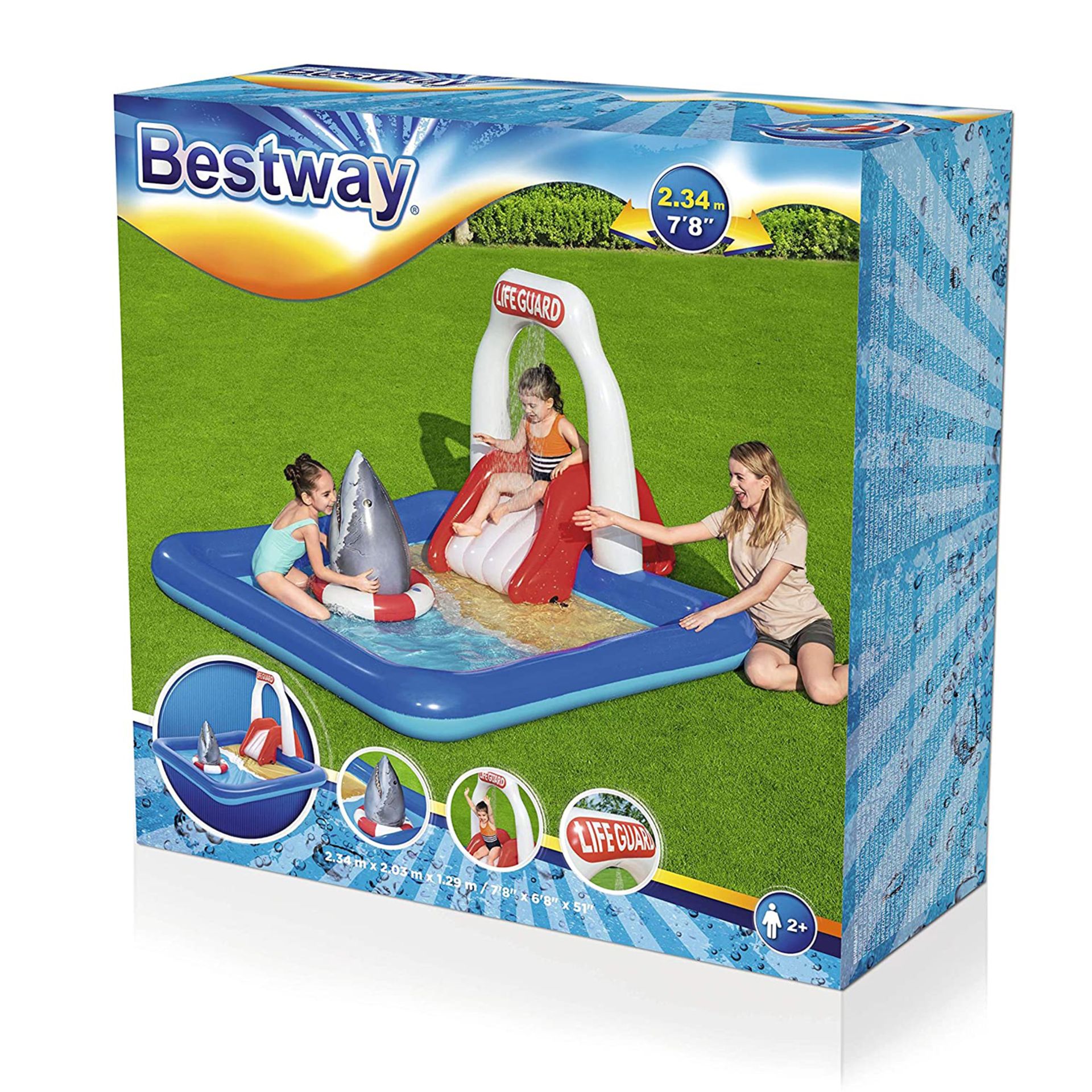 6 X BRAND NEW BESTWAY LIFEGUARD TOWER PLAY CENTRE POOL - WATER TOWER SPAYER - REMOVABE SLIDE WITH