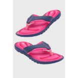 12 X BRAND NEW DUNLOP MEMORY FOAM CUSHIONED TOE POST FLIP FLOPS - (DLP505 ) - ALL IN NAVY/