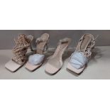 18 X BRAND NEW MIXED MISSGUIDED WOMANS SHOES TO INCLUDE CROCKET TIE UP HEELED SANDALS / WIDE FIT