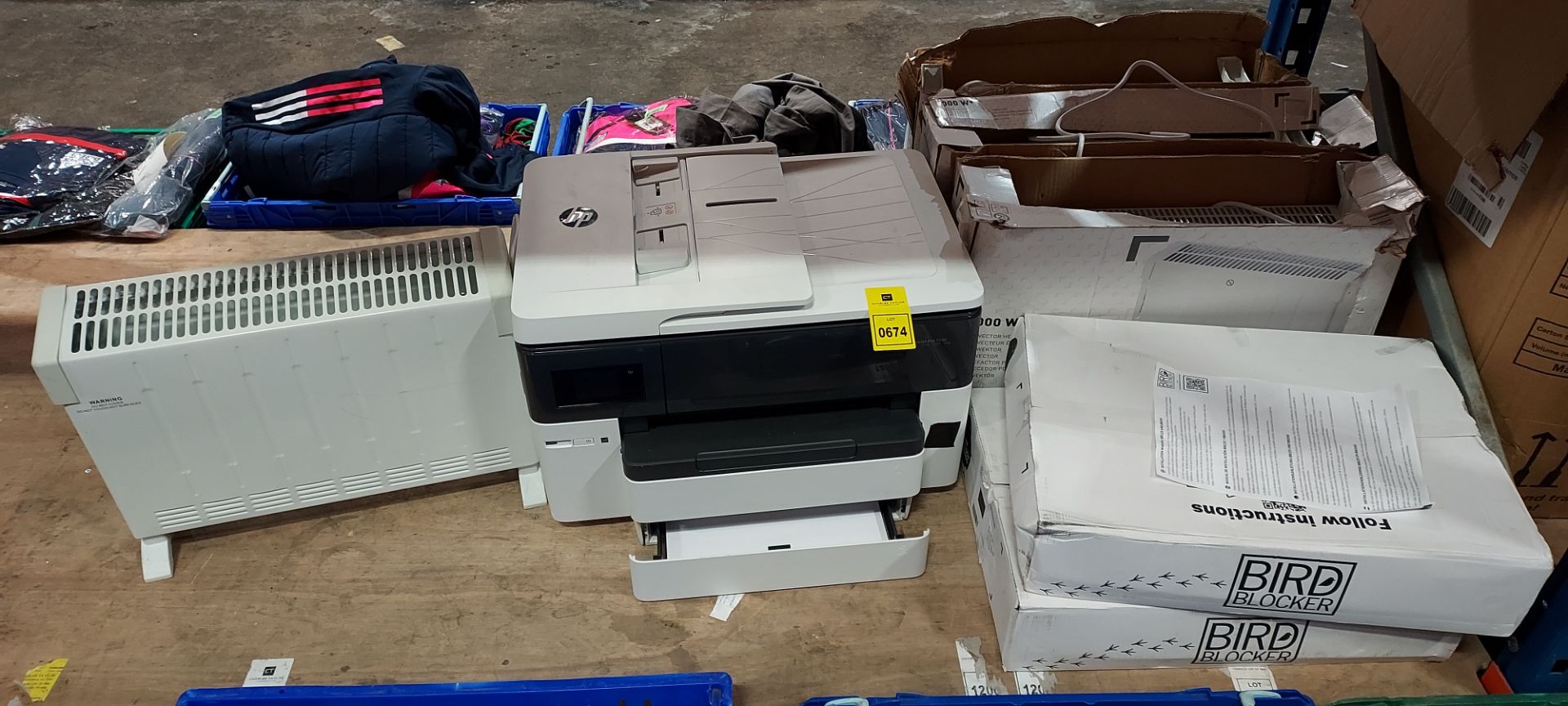 7 PIECE MIXED LOT CONTAINING 1 X HP OFFICEJET PRO 7740 WIDE FORMAT PHOTOCOPIER / PRINTER -