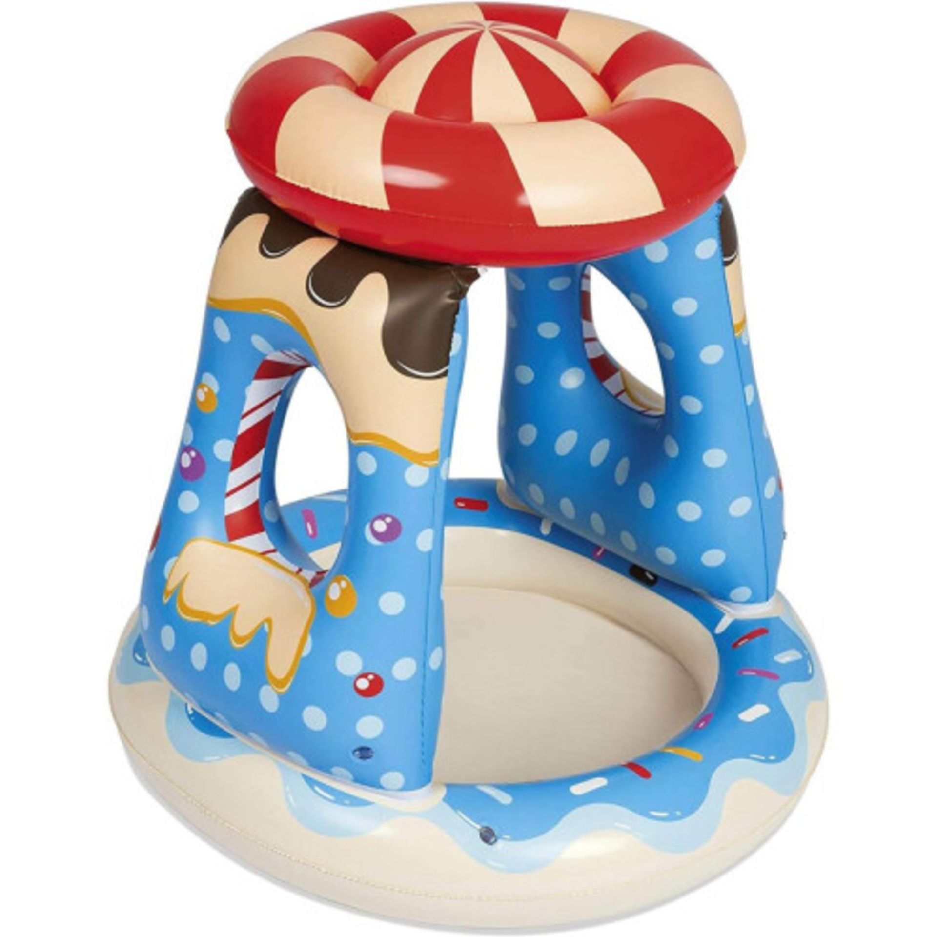 9 X BRAND NEW BESTWAY CANDYVILLE BABY INFLATABLE PADDLING POOL WITH SUNSHADE (91CM X 91 CM X 89 CM ) - Image 2 of 3