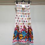 12 X BRAND NEW PISTACHIO FLORAL 3 WAY DRESSES CAN BE USED AS SKIRT , STRAPLESS DRESS OR HALTER