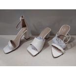 20 X BRAND NEW MIXED MISSGUIDED WOMANS SHOES TO INCLUDE SQUARE TOE BLOCK HEEL MULE SANDALS / HIGH