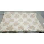 1 X ONE ROLL OF JACQAURD CURTAIN FABRIC BRAND - BEAMONT DESIGN - PEONY COLOURWAY - VANILLA WIDTH 137