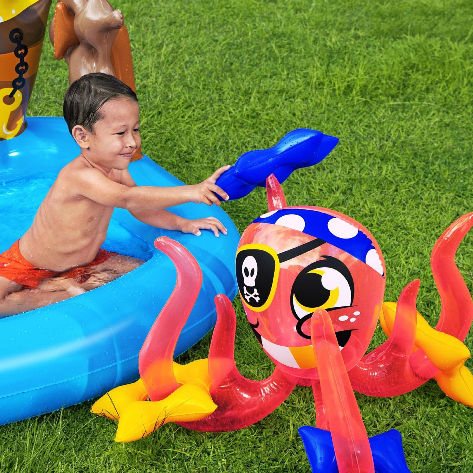 6 X BRAND NEW BESTWAY SHIPS AHOY PLAY CENTRE INFLATABLE POOLS - WITH OCTOPUS RING TOSS GAME (1.40 - Bild 4 aus 8