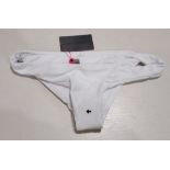 100 X BRAND NEW SOUTH BEACH MIX AND MATCH HIPSTER BIKINI BOTTOMS - ALL IN WHITE - ALL IN SIZE 12