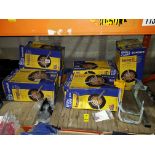 7 X CONDOR ADJUSTABLE WHEEL CLAMP'S 6 IN BOX AND ONE WITH OUT , (NOTE BOXES SLIGHLTY DAMAGED -