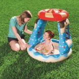 10 X BRAND NEW BESTWAY CANDYVILLE BABY INFLATABLE PADDLING POOL WITH SUNSHADE (91CM X 91 CM X 89