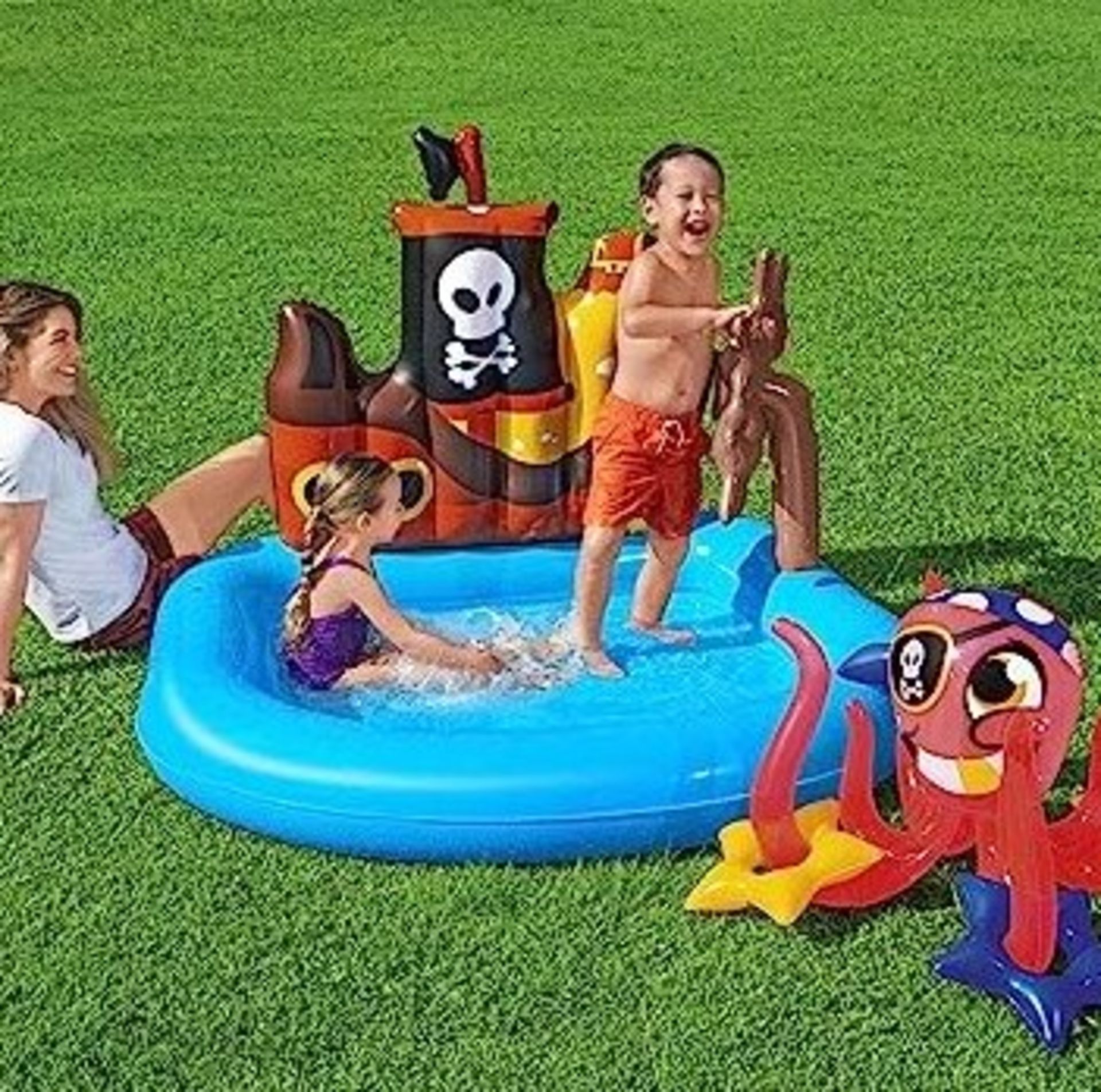 6 X BRAND NEW BESTWAY SHIPS AHOY PLAY CENTRE INFLATABLE POOLS - WITH OCTOPUS RING TOSS GAME (1.40