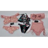 100 X BRAND NEW MIXED CLOTHING LOT CONTAINING SOUTH BEACH CORAL FLORAL BARDOT LACEUP UP BIKINI /