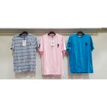 10 X BRAND NEW US POLO ASSN ROUND NECK T SHIRTS 5 IN AMBER GLOW STRIPE , 2 IN BLUE , 2 IN PINK , 1