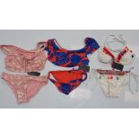 100 X BRAND NEW MIXED CLOTHING LOT CONTAINING SOUTH BEACH TRIANGLE BIKINI SET WITH EMBROIDERY AND