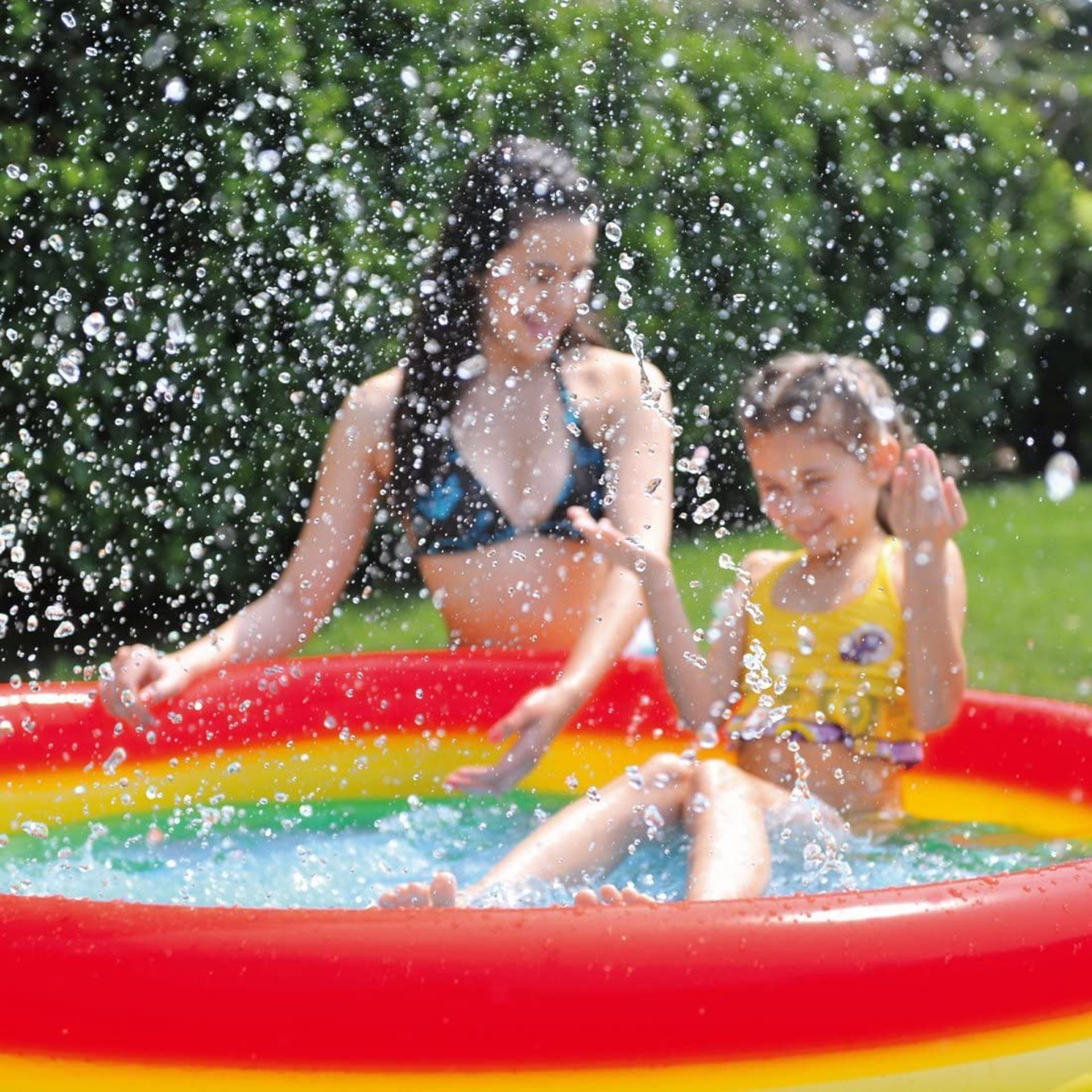 12 X BRAND NEW SUN CLUB 3 RING RAINBOW INFLATABLE PADDLING POOL (100 CM X 22 CM ) RRP £16.99 - TOTAL - Image 2 of 2