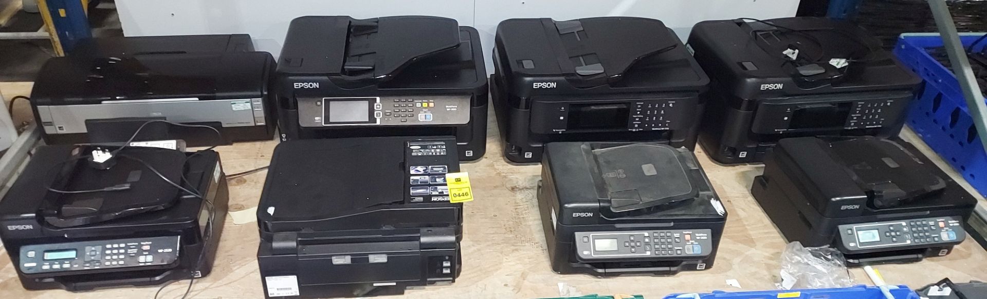 8 X - PIECE MIXED EPSON PRINTER LOT CONTAINING 1 X EPSON WORK FORCE WF-7715 PHOTOCOPIER/ PRINTER