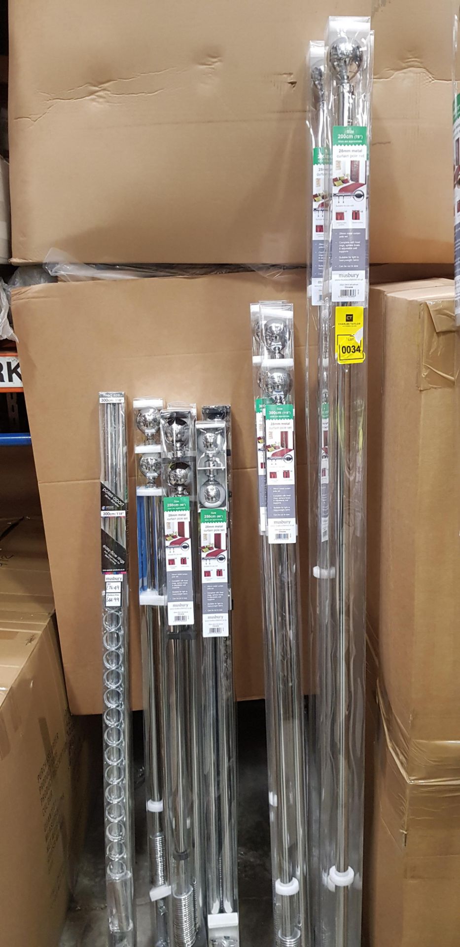 12 X PIECE BRAND NEW MUSBURY 28MM METAL CURTAIN POLE SET'S 3 SIZE 200CM , 3 SIZE 300CM , 5 SIZE