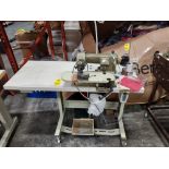 1 X UNION SPECIAL (37500-8 ) BLIND STITCH SEWING MACHINE - WITH FOOT PEDAL AND TABLE