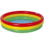 12 X BRAND NEW SUN CLUB 3 RING RAINBOW INFLATABLE PADDLING POOL (100 CM X 22 CM ) RRP £16.99 - TOTAL