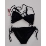 100 X BRAND NEW RIVER ISLAND EDGY IT BIKINI SET - ALL IN BLACK - IN MIXED SIZES TO INCLUDE UK 8 /