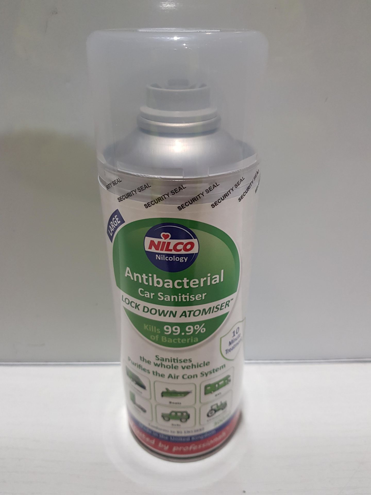 120 X BRAND NEW NILCO ANTIBACTERIAL CAR SANITISER - PURIFIES THE AIR CON SYSTEM - STAGE 1 CAN -