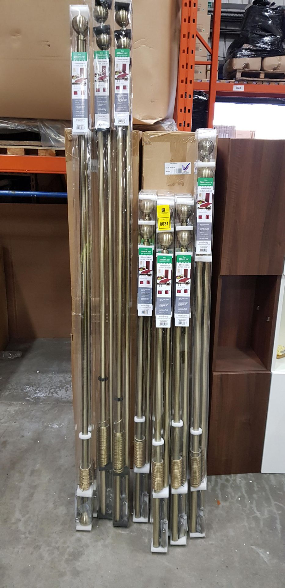 15 X PIECE BRAND NEW MUSBURY 28MM METAL CURTAIN POLES SETS 2 - SIZE 400CM , 2- SIZE 200CM, 3- SIZE