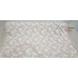 1 X ONE ROLL OF EMBROIDED CURTAIN FABRIC BRAND - BILL BEAUMONT DESIGN - BRODIE COLOURWAY - LINEN 137