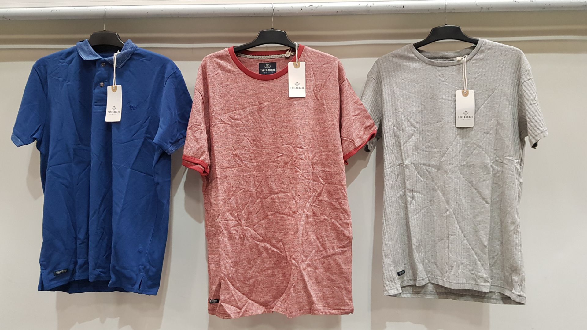 12 X BRAND NEW MIXED THREADBARE T SHIRTS IN MIXED STYLES AND SIZES - RRP EACH £18.99 - TOTAL £227.