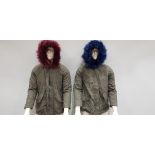 7 X BRAND NEW WOMEN'S BRAVE SOUL COAT'S WITH FAUX FUR HOOD TRIM 4 WITH BLUE FUR TRIM AND 3 WITH