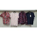 15 X PIECE MIXED BRAND NEW SHIRT'S AND T SHIRTS IN VARIOUS STYLES AND DESIGNS IN MIXED SIZES SMALL
