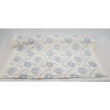 1 X ONE ROLL OF EMBROIDERED CURTAIN FABRIC ILIV DESIGN UNKNOW IN COLOUR FLORAL DESIGN BLUE WIDTH