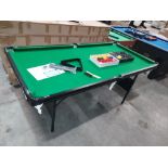 1 X CRUCICLE FOLDABLE 6 FT - 2 IN 1 SNOOKER / POOL TABLE - INCLUDES CUES / TRIANGLE / CHALK AND