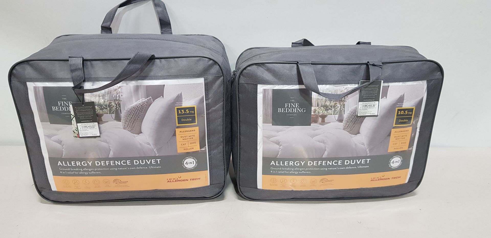 4 X BRAND NEW THE FINE BEDDING COMPANY ALLERGY DEFENCE DUVETS 2 DOUBLE 13.5 TOG AND 2 DOUBLE 10.5
