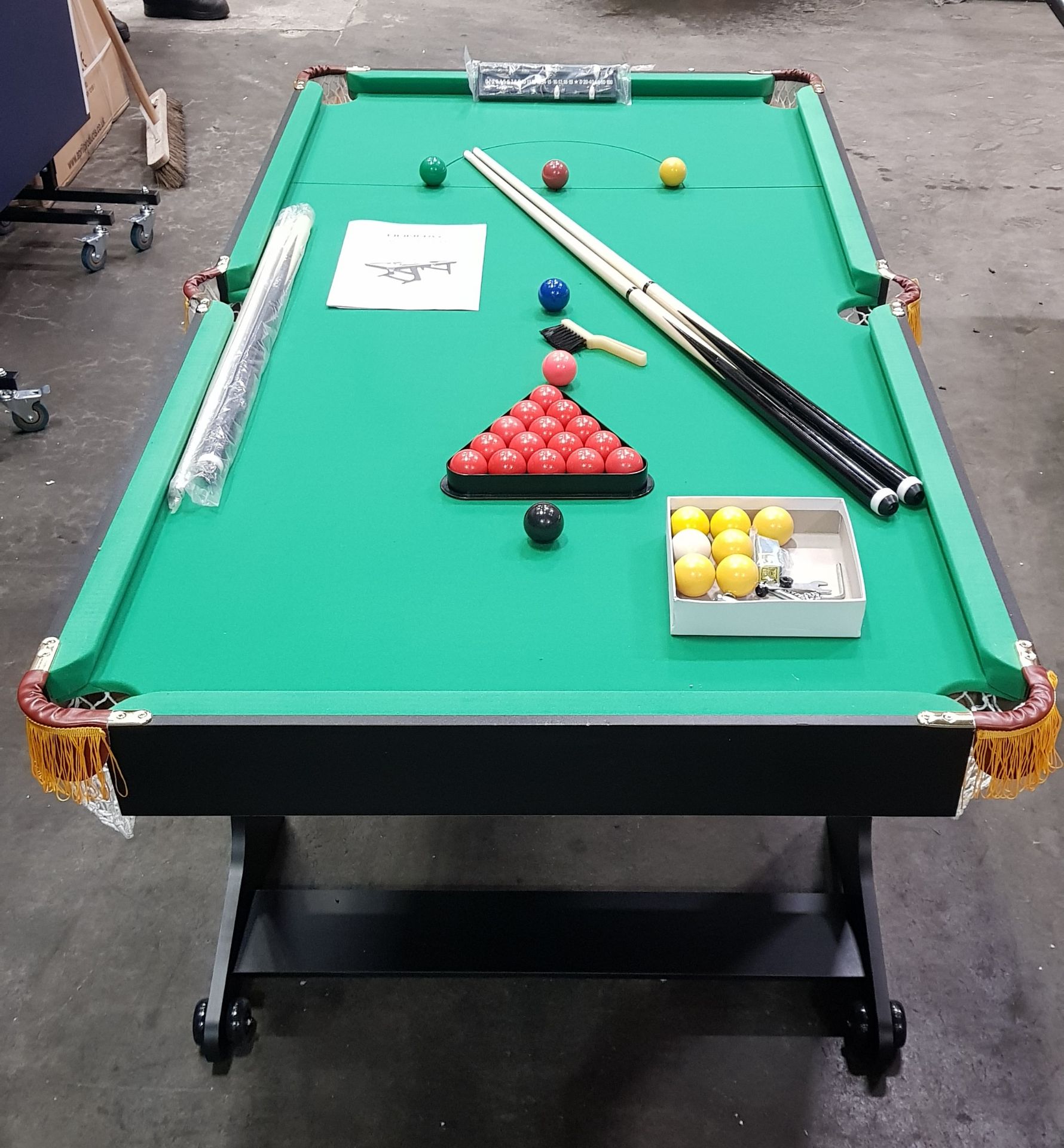 7 X DONNAY 6FT SNOOKER TABLE ON A FULL PALLET (NOTE CUSTOMER RETURNS)