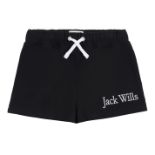 20 X BRAND NEW JACK WILLS GIRL'S SHORTS IN WHITE/BLACK SIZE 7-8 YEAR'S OLD