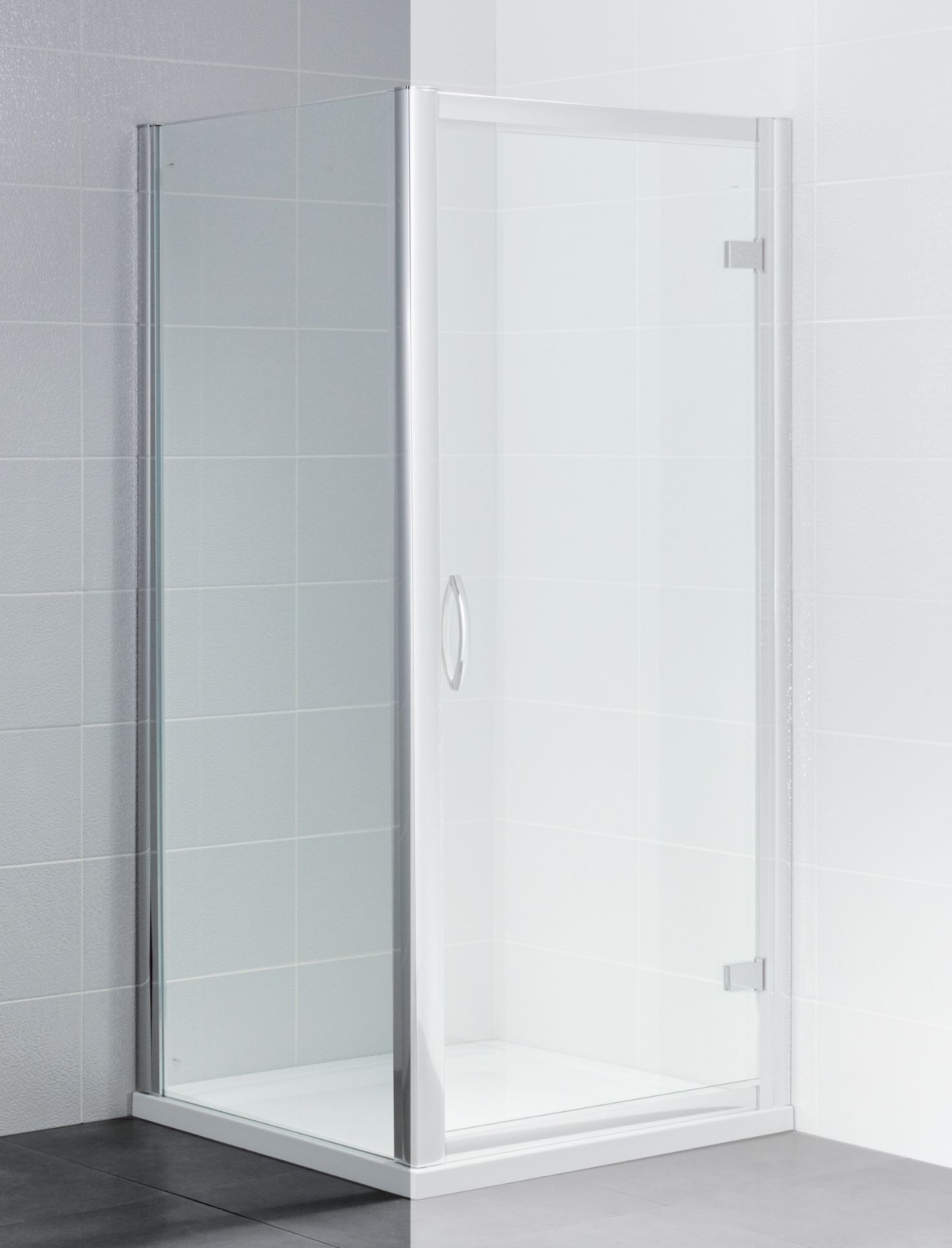 11 X BRAND NEW APRIL IDENTITI WETROOM PANELS - IN POLISHED SILVER ( 700 X 1950 MM ) - ON 1 PLT (