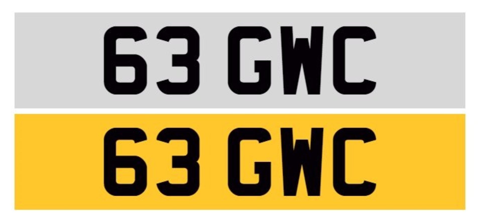 PRIVATE NUMBER PLATE REG 63 GWC WITH RETENTION DOCUMENT